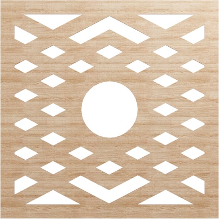 Ekena Millwork Chevron Wood Fretwork Pierced Ceiling Medallion, Alder, 34"OD x 8 3/4"ID x 1/4"T CMWP34X34X0250CHAL